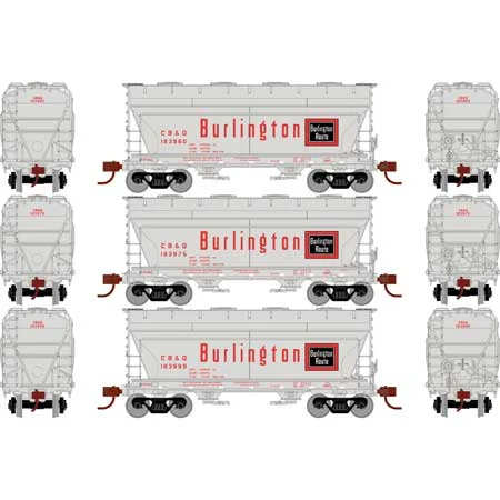 Athearn HO Scale ACF 2970 Covered Hopper, CB&Q (3)