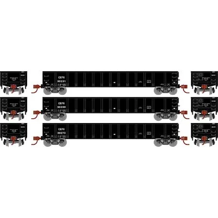 Athearn HO Scale RTR 52' Mill Gondola, CEFX (3)