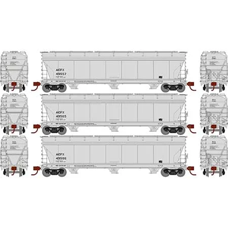 Athearn N Scale ACF 4600 3-Bay CF Hopper, ACFX #1 (3)