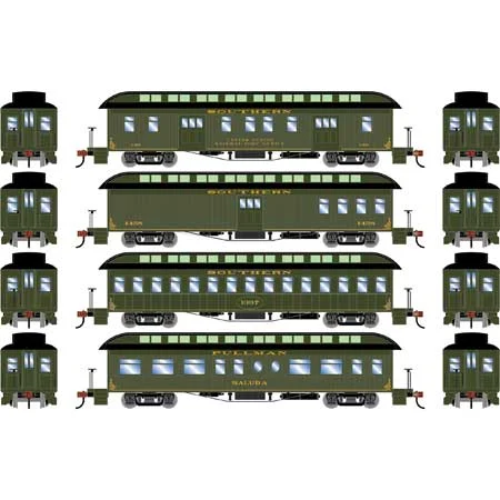 Athearn HO Scale 50' Old Time Overland Passenger Set, SOU #1 (4)