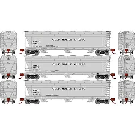 Athearn N Scale ACF 4600 3-Bay CF Hopper, GM&O #1 (3)
