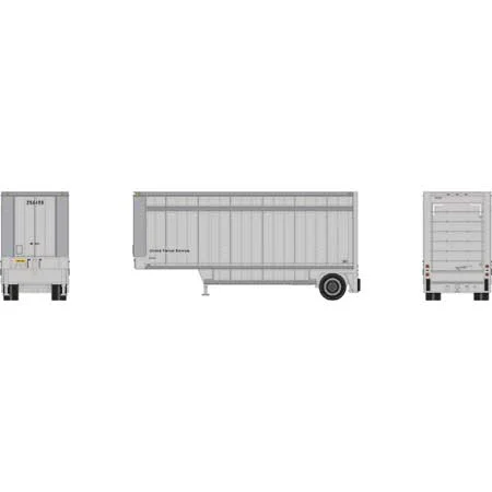 Athearn HO Scale RTR 28' Drop Sill Trailer,UPS/No Shield #284499