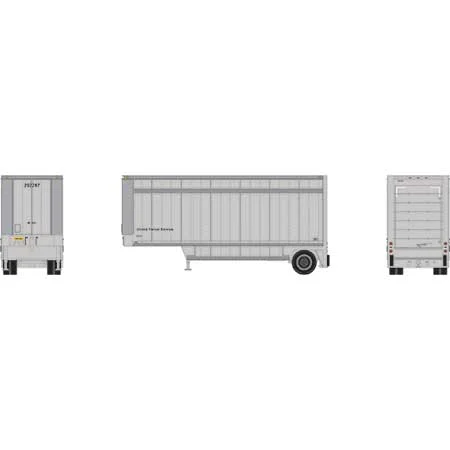 Athearn HO Scale RTR 28' Drop Sill Trailer,UPS/No Shield #292267