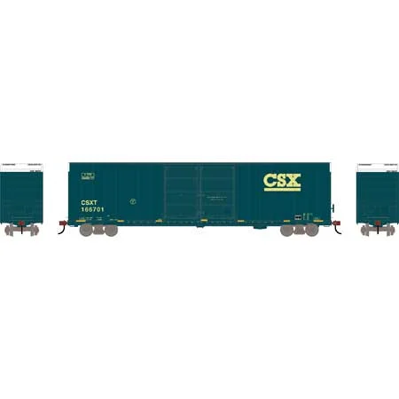 Athearn HO Scale RTR FMC 60' DD/SS Hi-Cube Box, CSX #166701