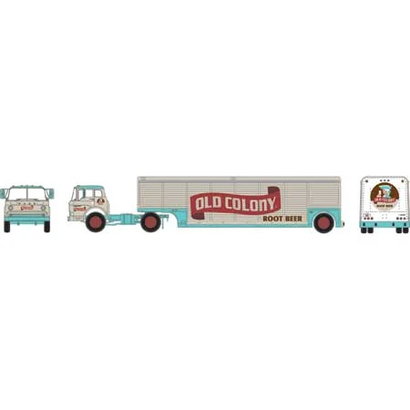 Athearn HO Scale Ford C w/Beverage Trailer, Old Colony