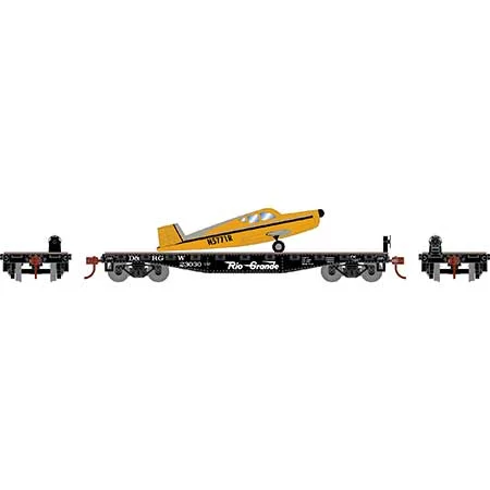 Athearn HO Scale 40' Flat Car w/Plane, D&RGW # 23030