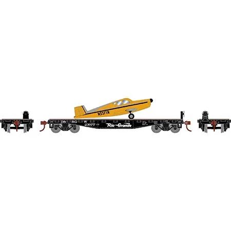 Athearn HO Scale 40' Flat Car w/Plane, D&RGW # 23077