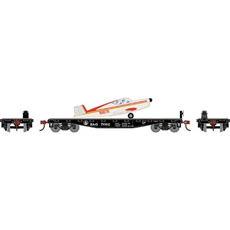 Athearn HO Scale 40' Flat Car w/Plane, B&O # 7012