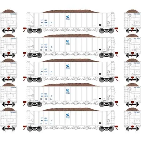 Athearn HO Scale RTR 5Bay Rapid Discharge Hopper,ITGX/White#1(5)