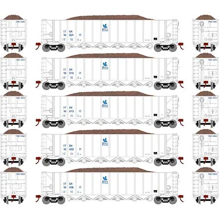 Athearn HO Scale RTR 5Bay Rapid Discharge Hopper,ITGX/White#2(5)