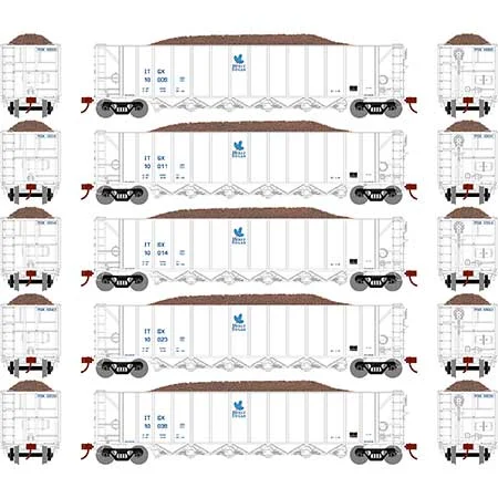 Athearn HO Scale RTR 5Bay Rapid Discharge Hopper,ITGX/White#3(5)