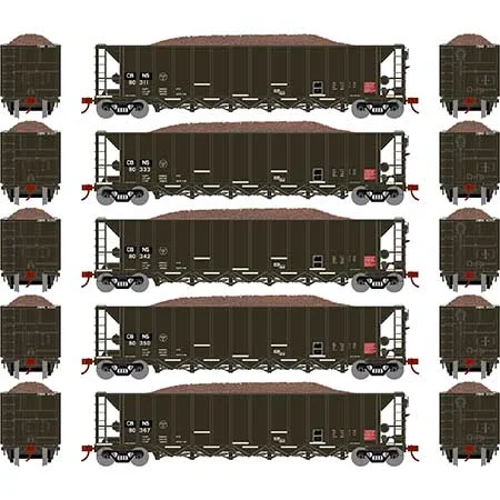 Athearn HO Scale RTR 5-Bay Rapid Discharge Hopper, CBNS (5)