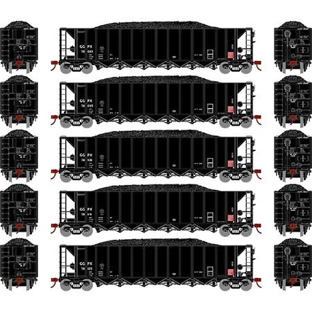 Athearn HO Scale RTR 5-Bay Rapid Discharge Hopper, GGPX #2 (5)