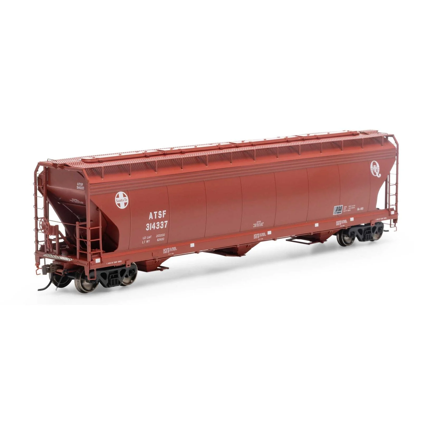 Athearn Genesis HO Scale ATSF 4600 3-Bay CF Hopper RD# ATSF 314337