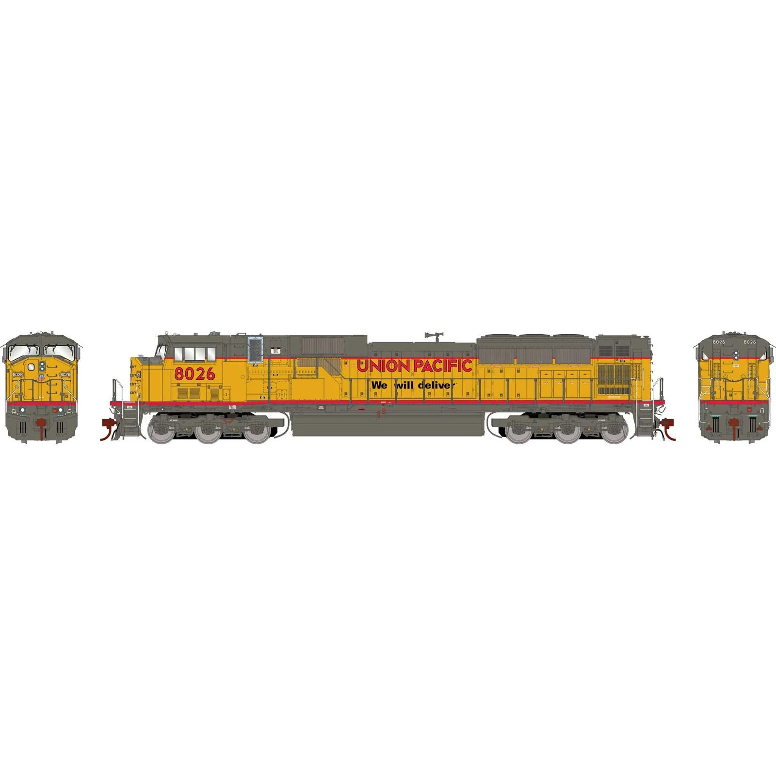 Athearn Genesis HO Union Pacific UP #8026 EMD SD9043MAC Locomotive ATHG27277 DCC Ready