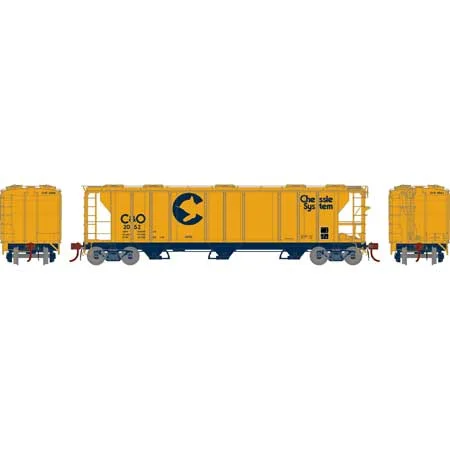 Athearn Genesis HO Scale PS-2 2893 3-Bay Covered Hopper, C&O #2052