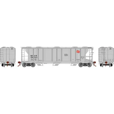 Athearn Genesis HO Scale PS-2 2893 3-Bay Covered Hopper, MILW #98043