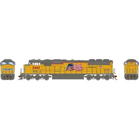 Athearn Genesis HO Scale SD60M, UP/Yellow Sill/Flag #2442