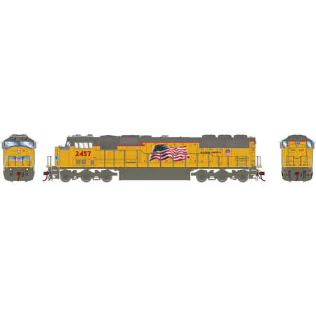 Athearn Genesis HO Scale SD60M w/DCC & Sound, UP/Yellow Sill/Flag #2457