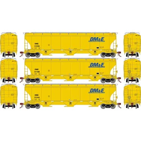 Athearn Genesis HO Scale Trinity 3-Bay Hoppers, DM&E # 1 (3)