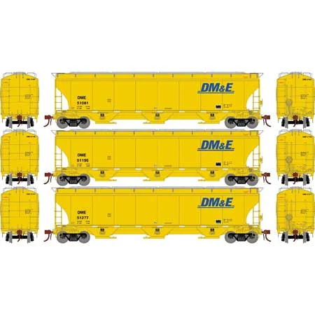 Athearn Genesis HO Scale Trinity 3-Bay Hoppers, DM&E # 2 (3)