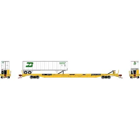 Athearn Genesis N Scale F89-F Flat w/Trailer, TTX/Yellow #154714