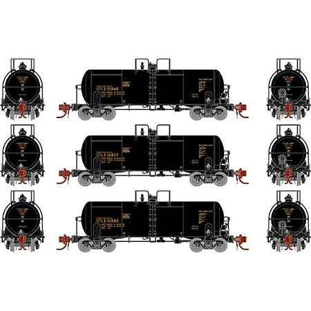 Athearn Genesis N Scale 13,600-Gallon Acid Tank, UTLX/Black (3)