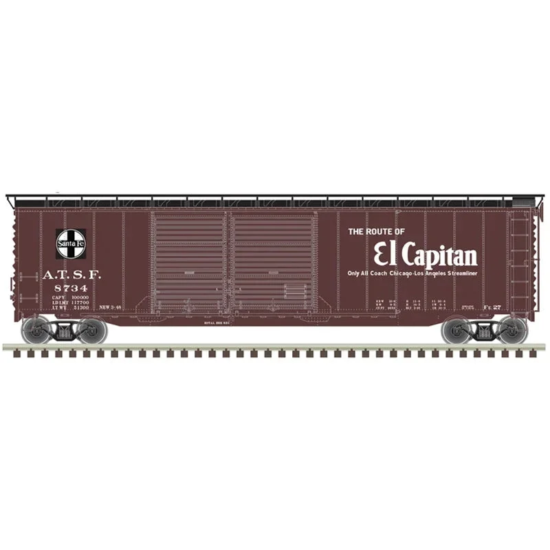 HO Scale Atlas 50' Postwar Double Door Box Car Santa Fe "El Capitan" #8734 - 20006591
