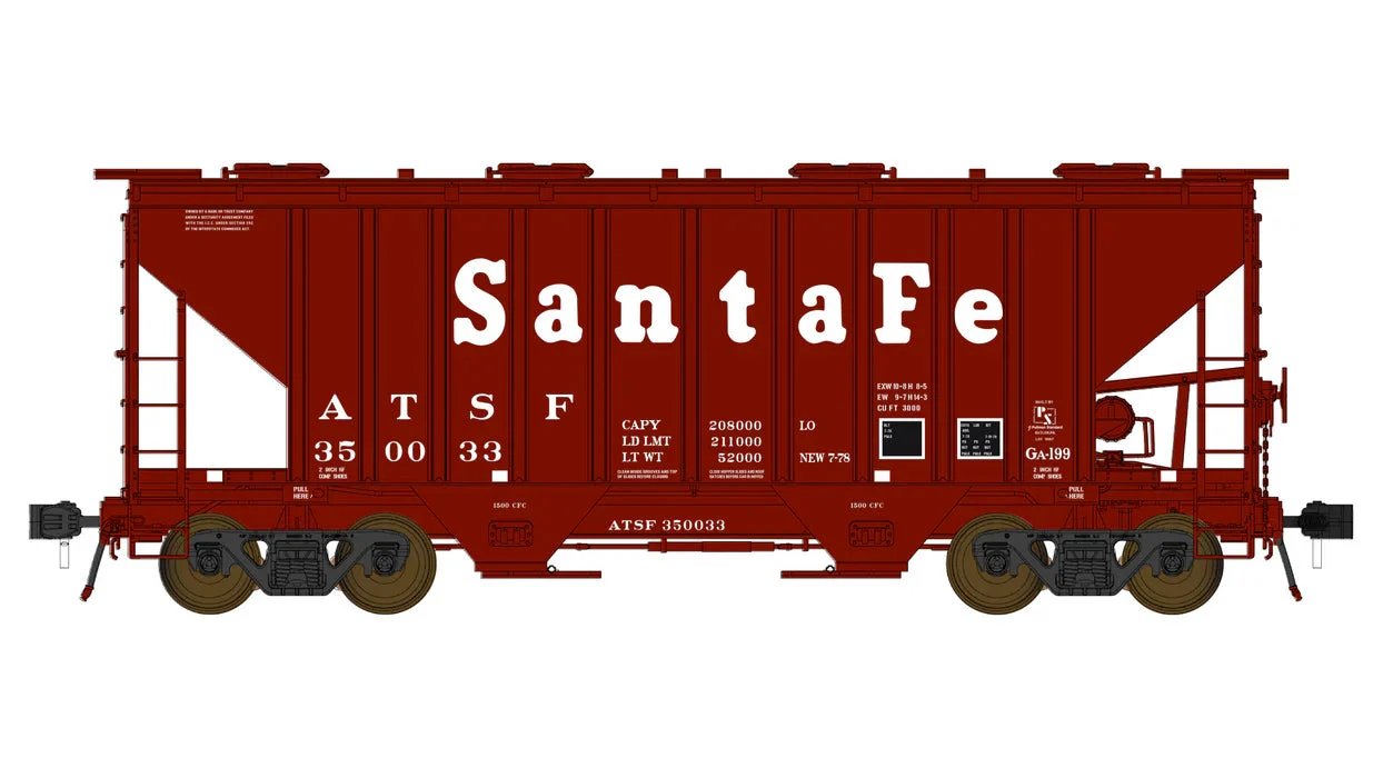 Class One Model Works HO Santa Fe PS3000CD Two-Bay Hopper Car ATSF #350061 - FC01002