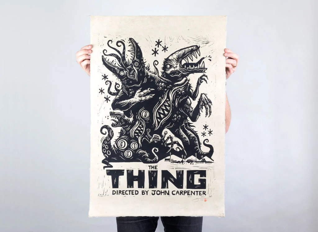 The Thing Linocut Poster - Attack Peter