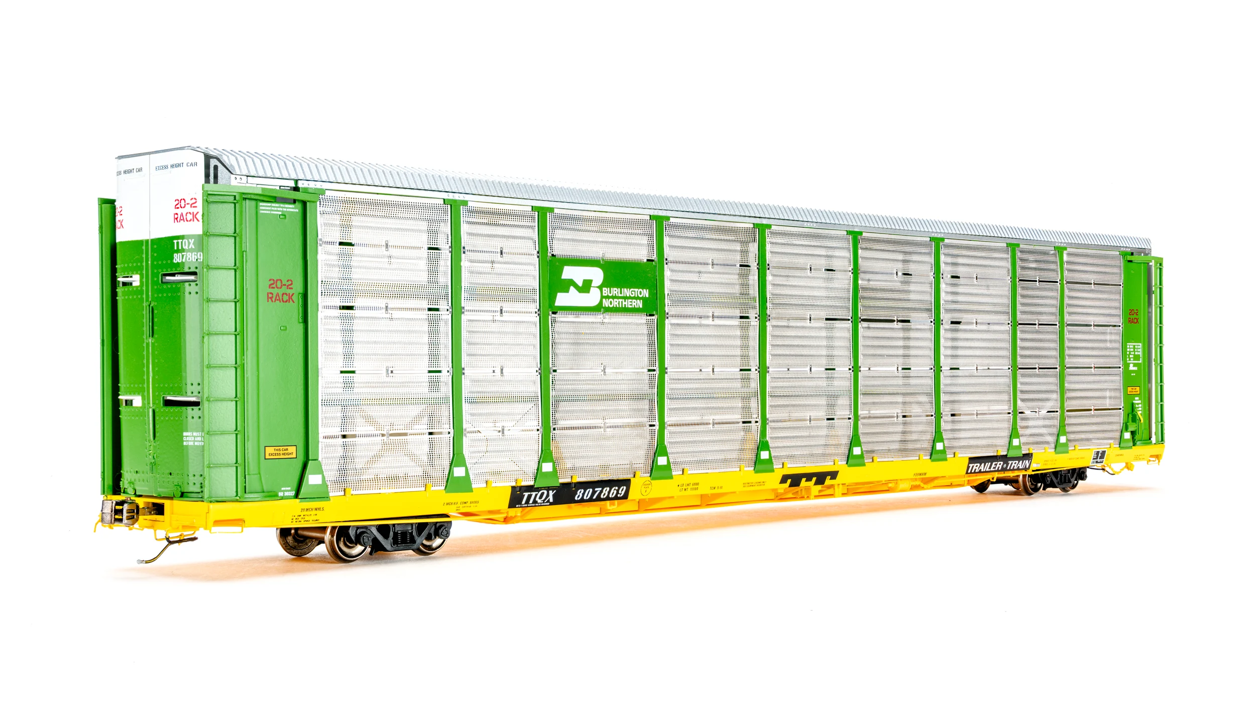 Class One Model Works HO Scale Burlington Northern TTQX 800737 Thrall 20-2 Autorack Type A