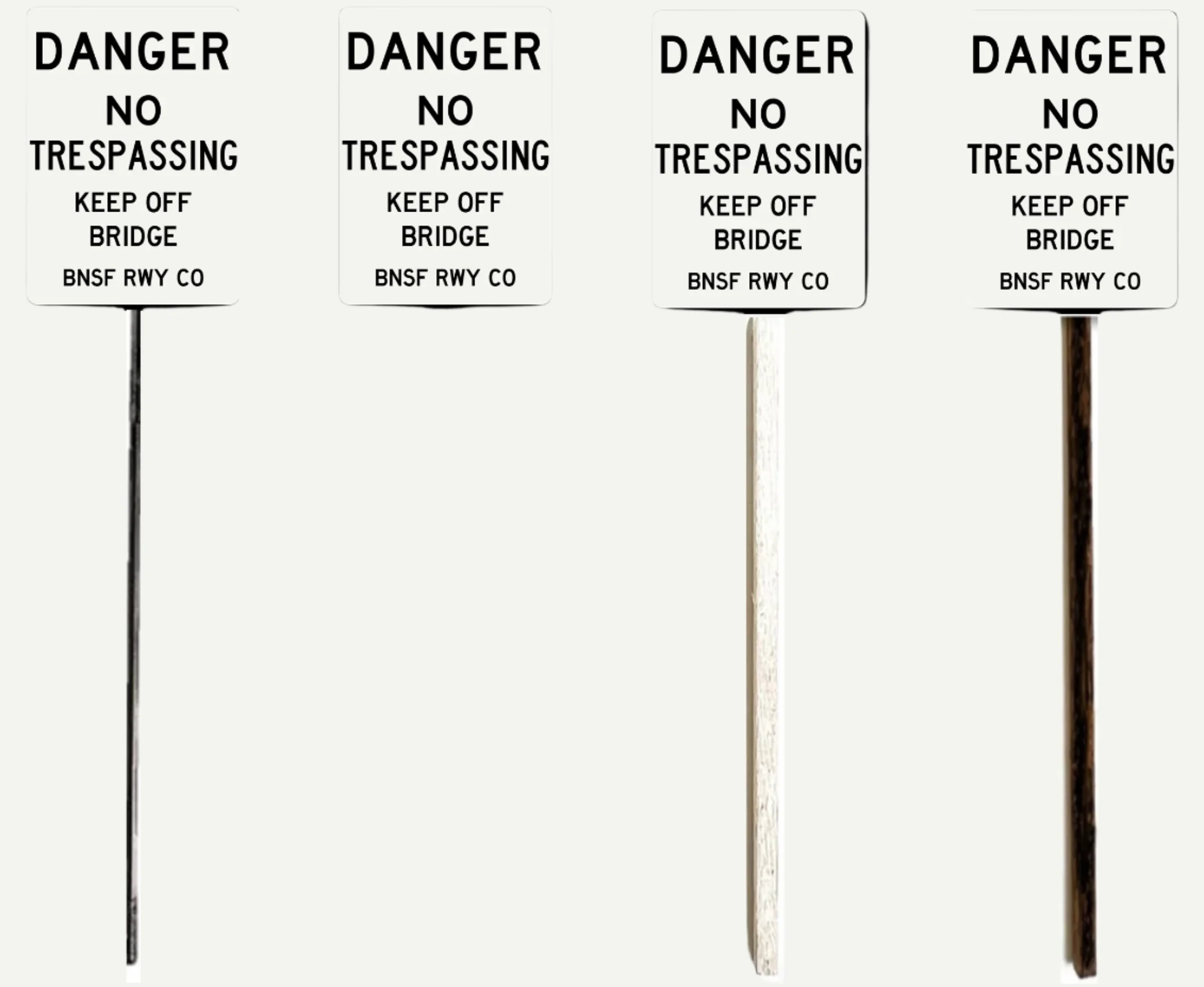 HO Scale - BNSF "Danger No Trespassing on Bridge" - 2 Pack