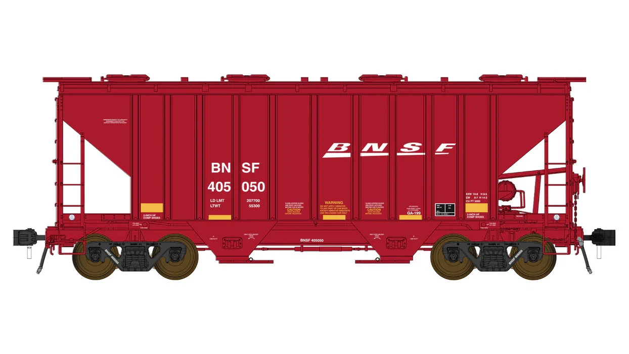 Class One Model Works HO BNSF Tuscan PS3000CD Two-Bay Hopper Car BNSF #405004 - FC01004