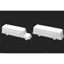 Plastruct White Polystyrene Plastic Buses (2 per pack)