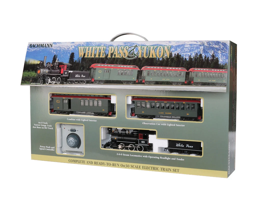 Bachmann On30 White Pass Model Train Set With 2-6-0 Steam Locomotive - BAC25024