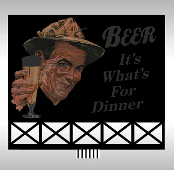 N/HO Scale Miller Engineering Small Beer Billboard 9052