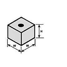 Plastruct ABS Column Block 3/8" (9.5mm) x 5/16" (7.9mm) - (5 per pack)