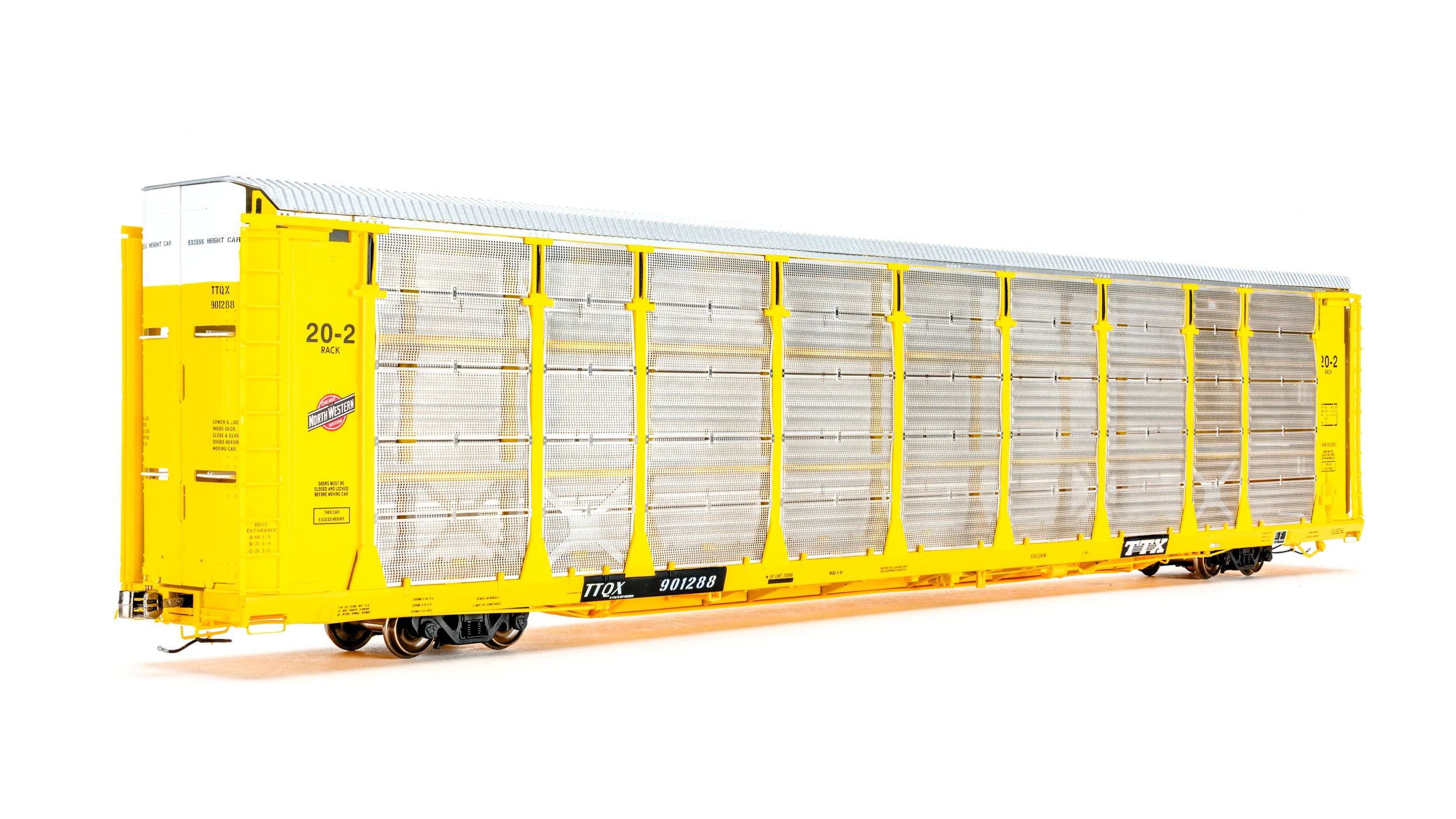 Class One Model Works HO Scale Chicago & Northwestern TTQX 902143 Thrall 20-2 Autorack Type D