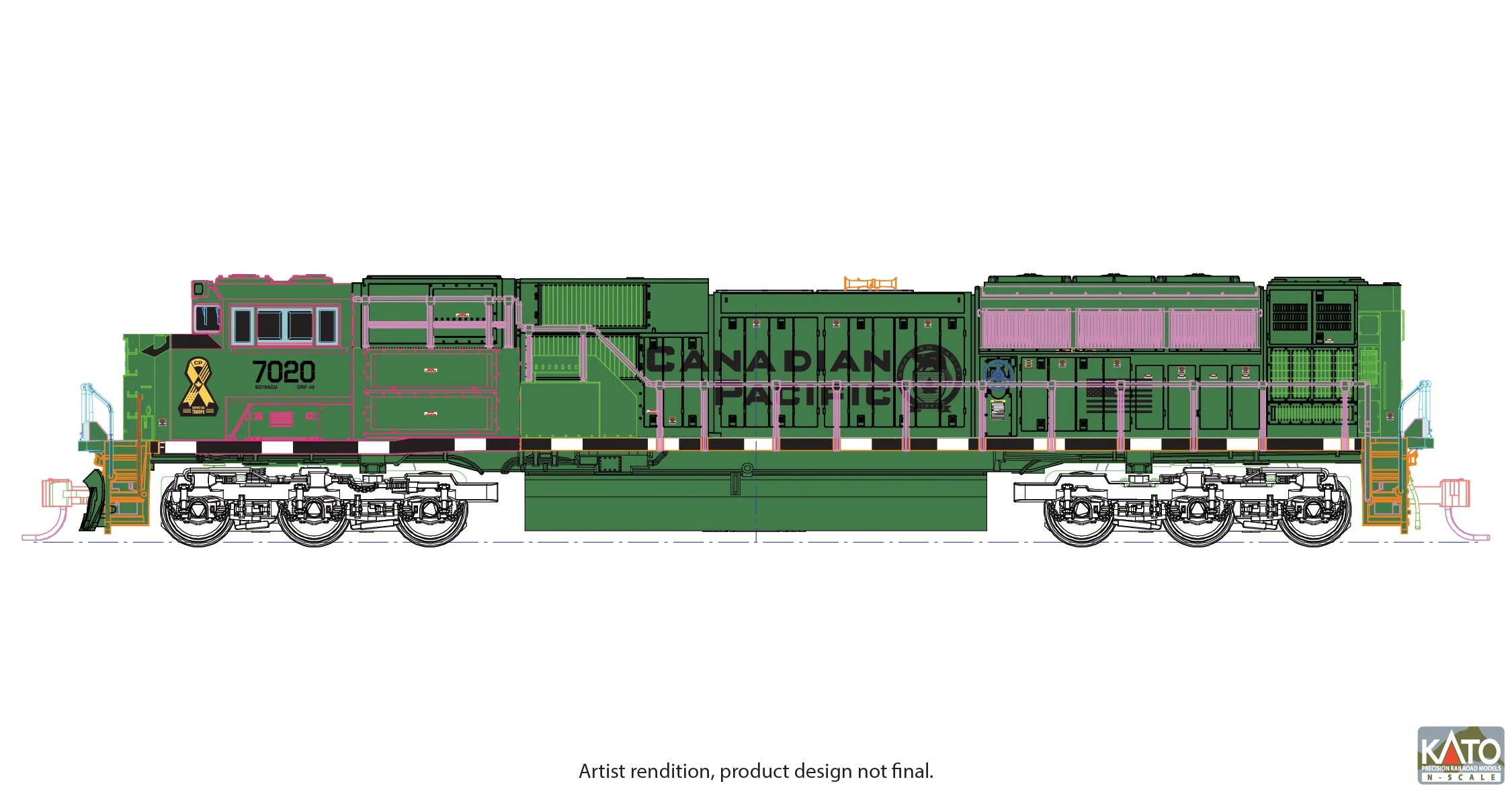 Kato N Scale Canadian Pacific 7020 SD70ACu 176-8541