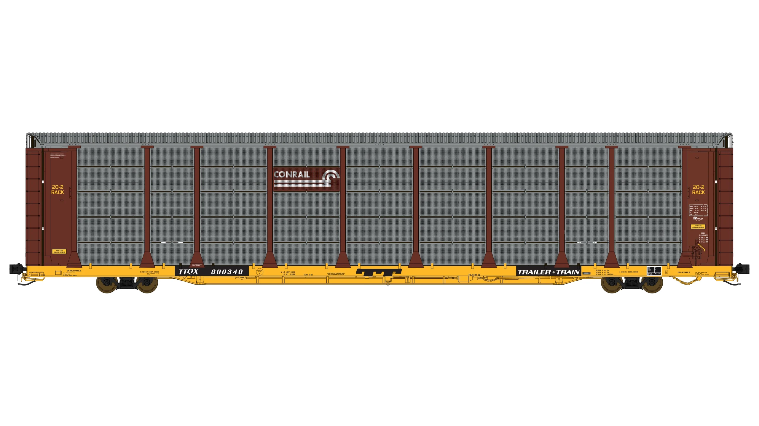 Class One Model Works HO Scale Thrall 20-2 Autorack - Type A - Conrail