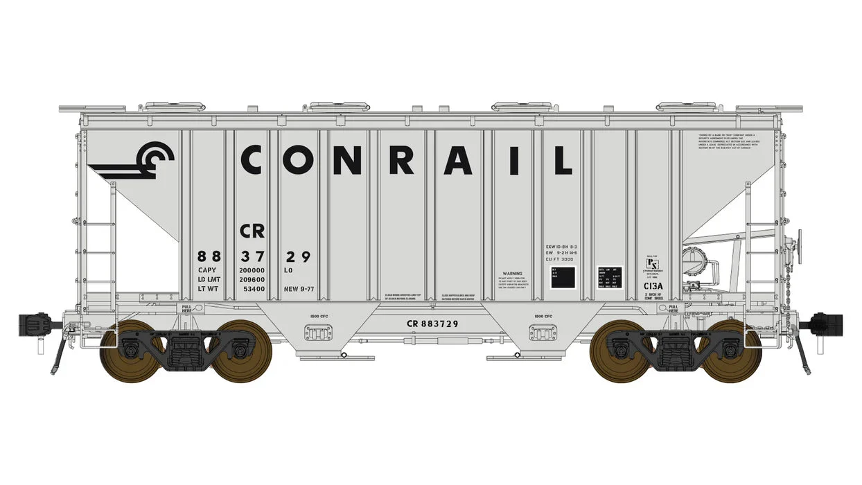 Class One Model Works HO Conrail PS3000CD Two-Bay Hopper Car CR #883729 - FC01008