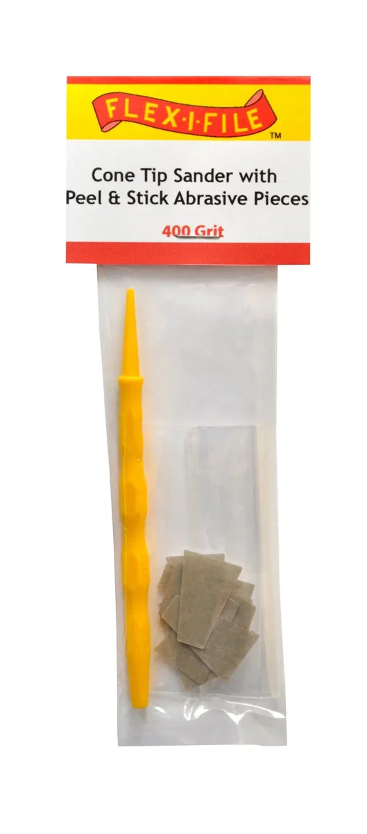 Alpha Abrasives 400 Grit Cone Tip Sander with Peel & Stick Pieces - #CS400