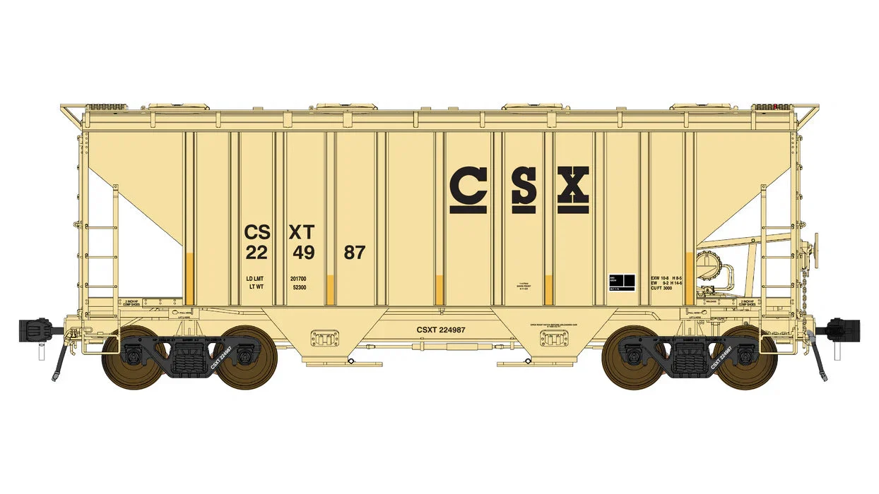 Class One Model Works HO CSX PS3000CD Two-Bay Hopper Car CSXT #224987 - FC01018