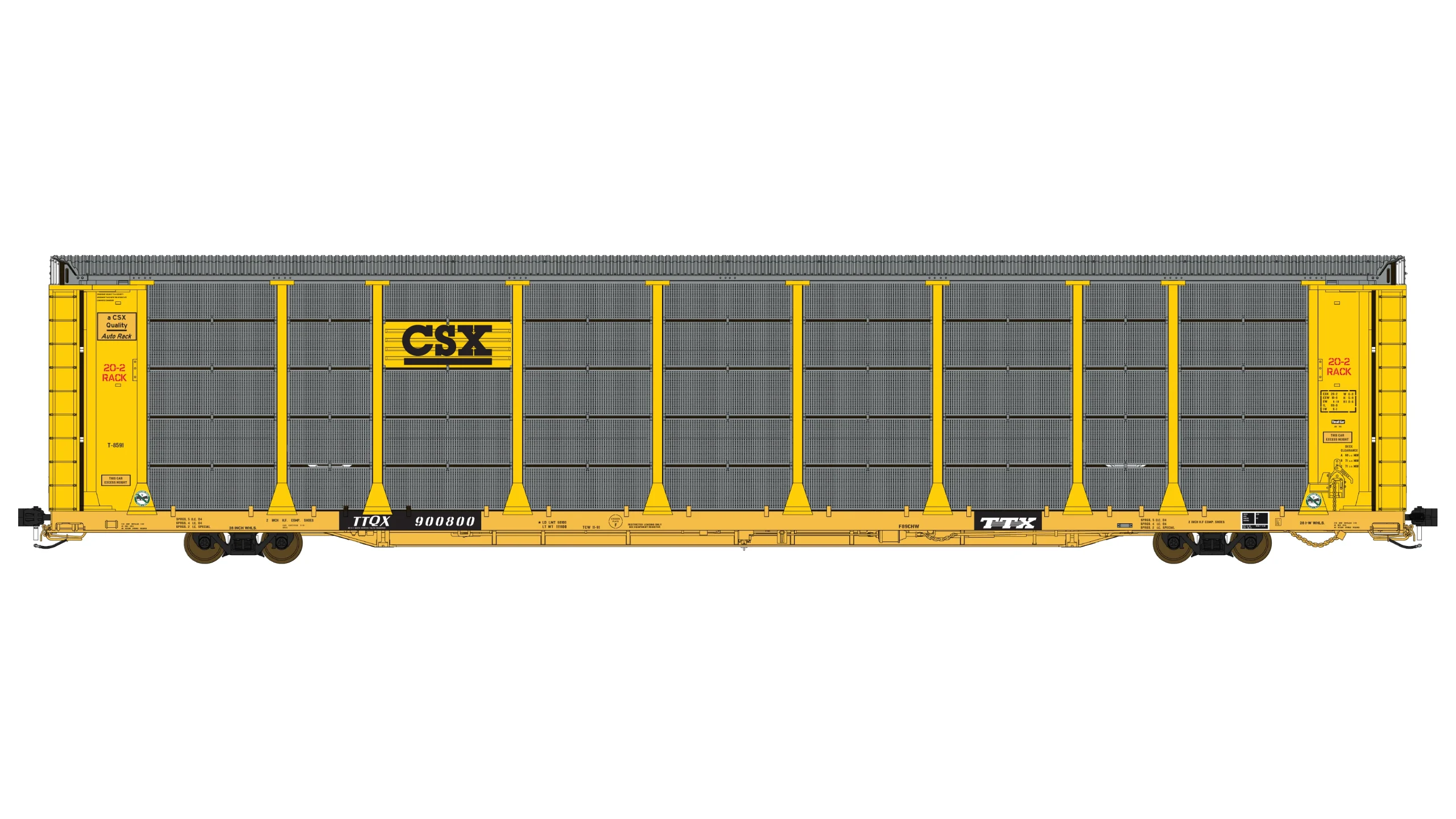 Class One Model Works HO Scale Thrall 20-2 Autorack - Type A - CSX