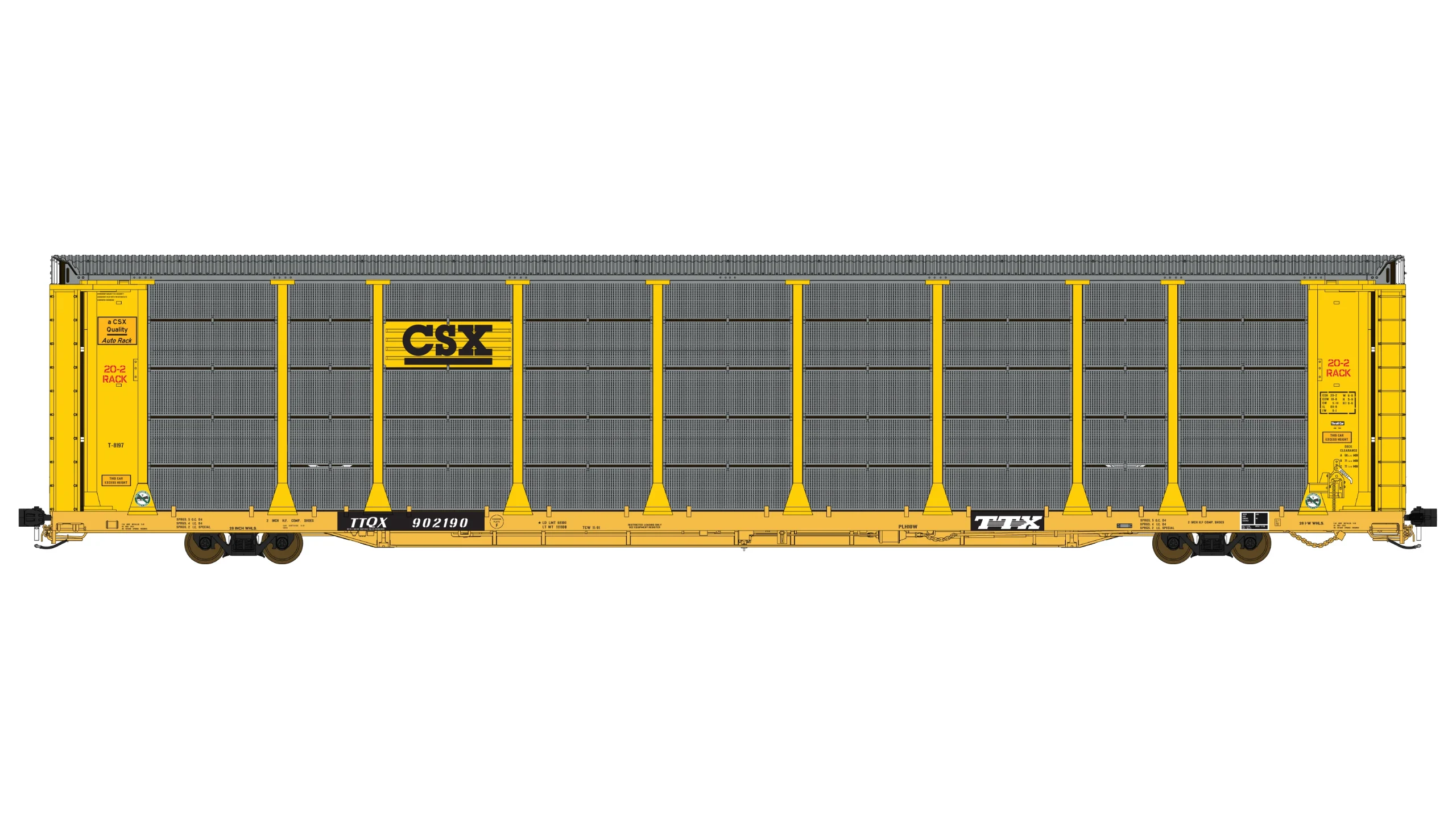Class One Model Works HO Scale Thrall 20-2 Autorack - Type B - CSX