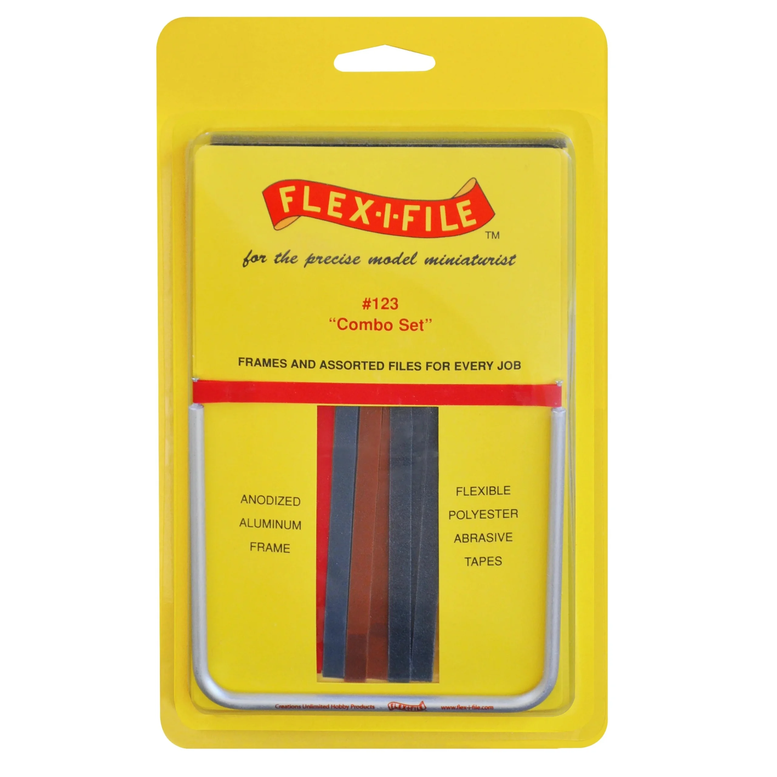 Flex-I-File Combo Set 123 1 Anodized Aluminum Frame and 17 Assorted Abrasive Refill Tapes