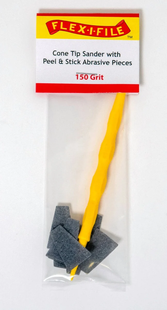 Alpha Abrasives 150 Grit Cone Tip Sander with Peel & Stick Pieces - #CS150