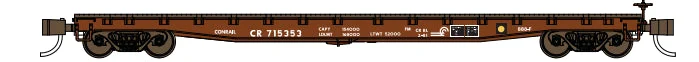 Wheels of Time N Conrail #715353 General Purpose Flat Car - 50131