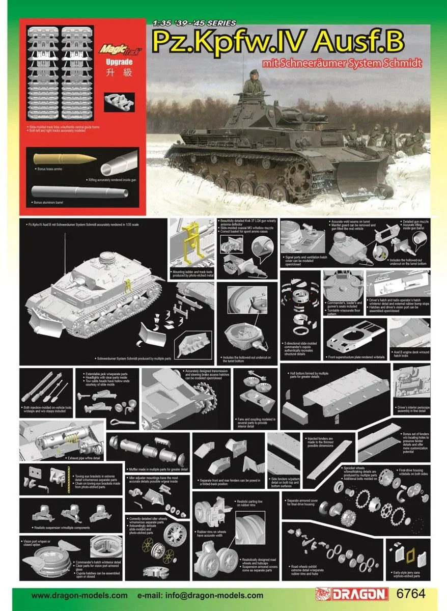 1/35 Dragon Models Pz.Kpfw.IV Ausf.B Mit Schneeräumer System Schmidt - 6764