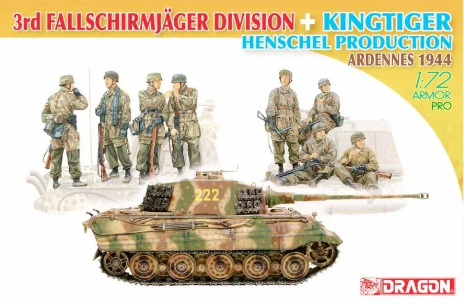 1/72 Dragon Models 3rd Fallschirmjager Division + Kingtiger Henschel - 7400